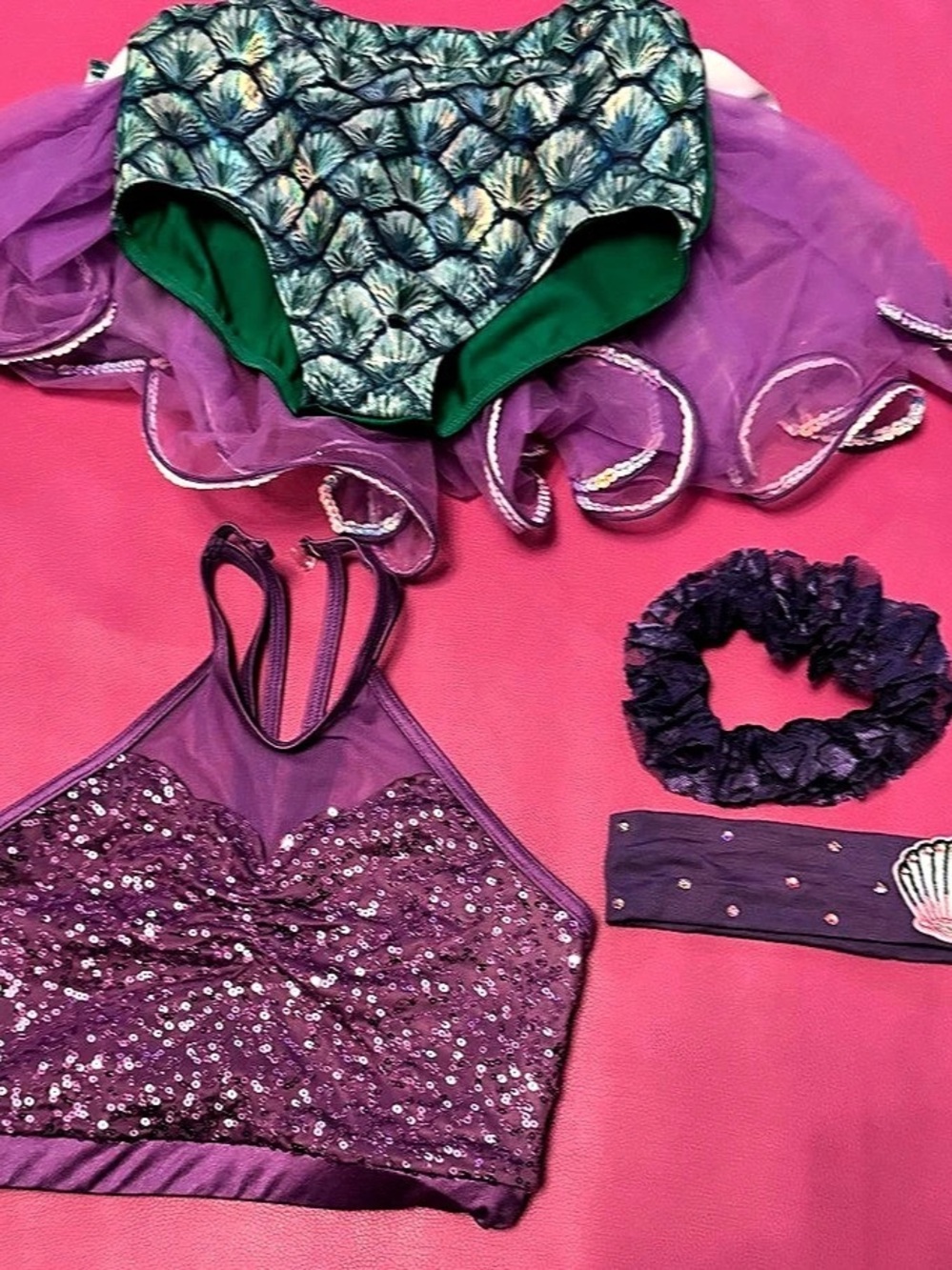 Weissman Mermaid Ariel-inspired Dance Costume Purple & Green Girls MC